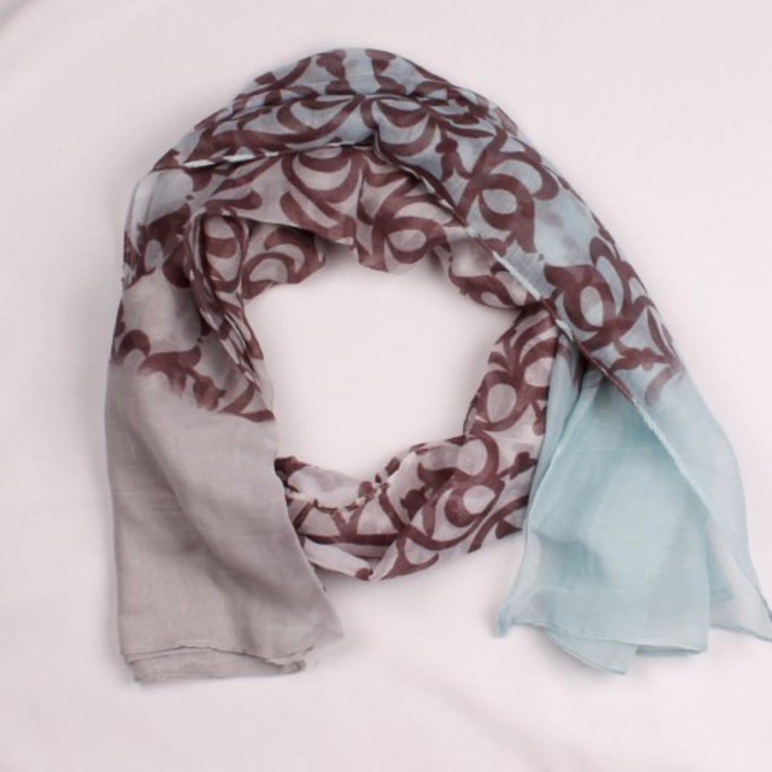 Printed  scarf multi aqua Style:SC/4292/AQUA image 0